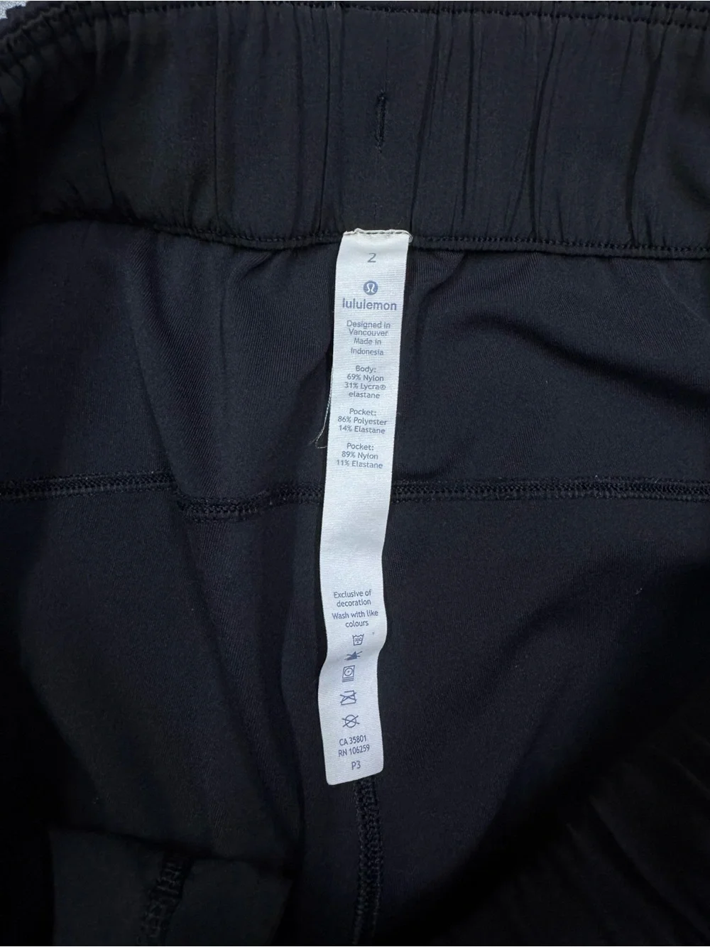 Lululemon On The Fly Pant 7/8 Black Women’s Size 2 Luxtreme Stretch Travel EUC